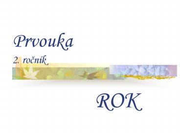 Prvouka 2. rocn