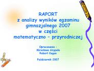 RAPORT z analizy wynik