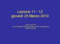 Lezione 11 - 12 gioved PowerPoint PPT Presentation