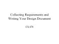 Collecting Requirements and Writing Your Design Document PowerPoint PPT Presentation