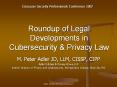 Roundup of Legal Developments in Cubersecurity PowerPoint PPT Presentation