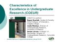 Characteristics of Excellence in Undergraduate Research (COEUR) PowerPoint PPT Presentation