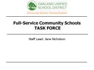 Full-Service Community Schools TASK FORCE