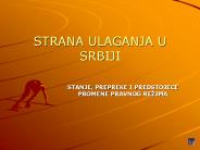 STRANA ULAGANJA U SRBIJI