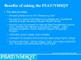 Benefits of taking the PSAT/NMSQT PowerPoint PPT Presentation