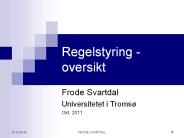 Regelstyring - oversikt