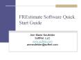 FREstimate Software Quick Start Guide PowerPoint PPT Presentation