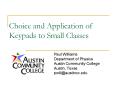 Choice and Application of Keypads to Small Classes PowerPoint PPT Presentation