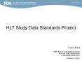 HL7 Study Data Standards Project PowerPoint PPT Presentation