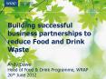Building successful business partnerships to reduce Food and Drink Waste Andy Dawe Head of Food PowerPoint PPT Presentation