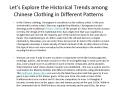Let’s Explore the Historical Trends among Chinese Clothing in Different Patterns PowerPoint PPT Presentation