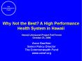 Why Not the Best? A High Performance Health System in Hawaii PowerPoint PPT Presentation