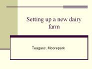 Setting up a new dairy farm