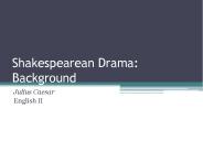 Shakespearean Drama: Background