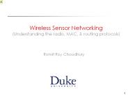 Wireless Sensor Networking (Understanding the radio, MAC,