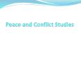 Peace and Conflict Studies PowerPoint PPT Presentation