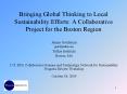 Bringing Global Thinking to Local Sustainability Efforts: A Collaborative Project for the Boston Region PowerPoint PPT Presentation