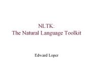 NLTK: The Natural Language Toolkit