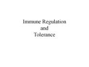 Immune Regulation and Tolerance
