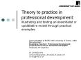 Theory to practice in professional development: illustrating and testing an essentialist or quidditative model through practical examples PowerPoint PPT Presentation