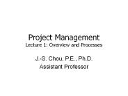 Project Management Lecture 1: Overview and Processes