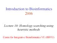 Introduction to Bioinformatics 2006