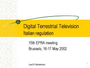 Digital Terrestrial Television Italian regulation