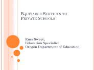 Equitable Services to Private Schools