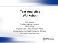 Text Analytics Workshop PowerPoint PPT Presentation