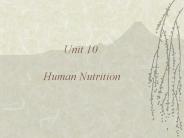 Unit 10  Human Nutrition