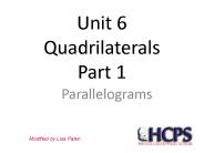Unit 6 Quadrilaterals Part 1