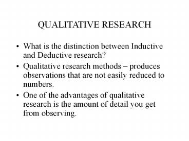 QUALITATIVE RESEARCH presentation | free to download