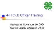 4-H Club Officer Training