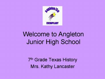 Welcome to Angleton Junior High School