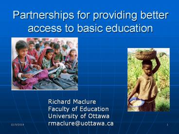 Partnerships for providing better access to basic education