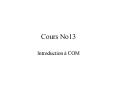 Cours No13 PowerPoint PPT Presentation