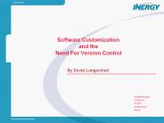 Software Customization and the Need For Version Control