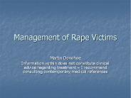 Management of Rape Victims