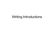 Writing Introductions