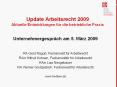 Update Arbeitsrecht 2009 Aktuelle Entwicklungen f PowerPoint PPT Presentation