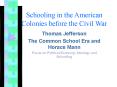 Schooling in the American Colonies before the Civil War PowerPoint PPT Presentation