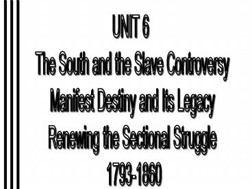 The Antebellum South