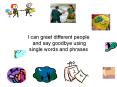 I can greet different people and say goodbye using single words and phrases PowerPoint PPT Presentation