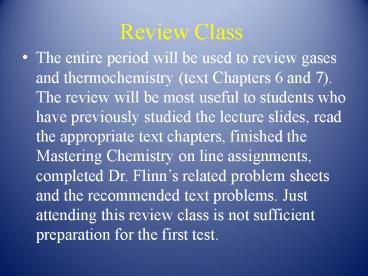 PPT – Review Class PowerPoint presentation | free to view - id: 552662 ...