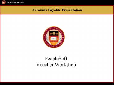 PeopleSoft Voucher Workshop