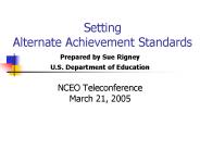 Setting Alternate Achievement Standards