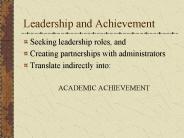Leadership and Achievement