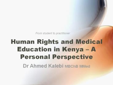 Human Rights and Medical Education in Kenya 