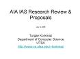 AIA IAS Research Review PowerPoint PPT Presentation