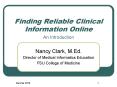 Finding Reliable Clinical Information Online PowerPoint PPT Presentation